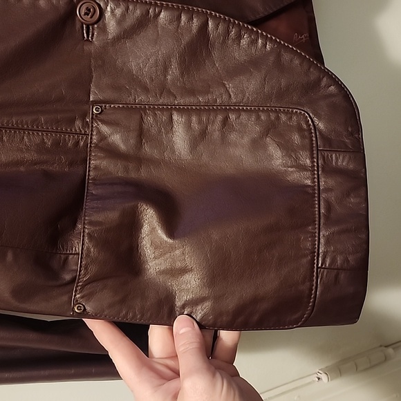 SZ 6 ETIENNE AIGNER LEATHER JACKET, BROWN. GREAT SHAPE - Picture 2 of 15